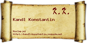 Kandl Konstantin névjegykártya